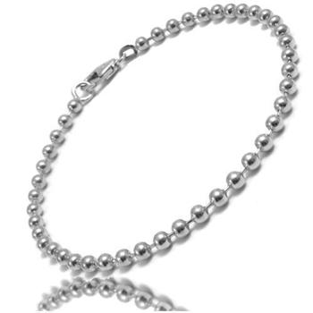 Kugle kæde halskæde i sterling sølv på 1,2 mm og 90 cm