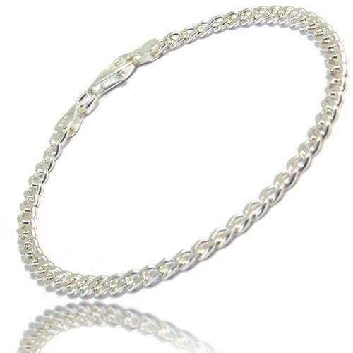 Panser Facet 925 sterling sølv halskæde, 40 cm og tråd 0,85 mm / bredde 3,0 mm