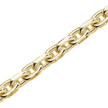 8 kt Anker Facet Guld armbånd, 2,0 mm (Tråd 0,80) - længde 17 cm