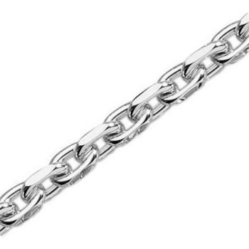 Anker facet halskæde i massivt 925 sterling sølv, tråd 3,5 mm / bredde 9,0 mm og længde 100 cm