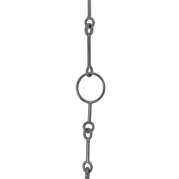 Siersbøl Shape's Sort rhodineret sølv system-kæde led delt 45cm 